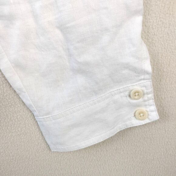 Lauren Ralph Lauren Linen Pants Women Size 14P White Cargo Belted Boho Beach NWT - Picture 8 of 16
